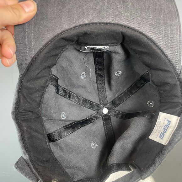 Vintage Pepsi Stuff Denim Hat Black Embroidered Logo Adjustable Strapback NWT - Picture 8 of 10